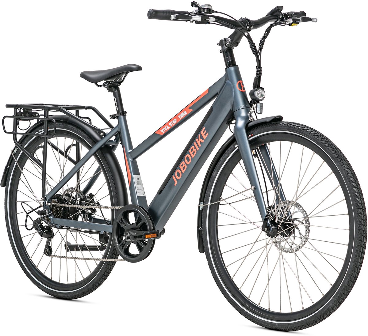 jobobike city pedelec viva met lage instap licht e citybike 36v 14ah accu shimano 7 versnellingsnaaf slechts 22 kg perfect voor de stad