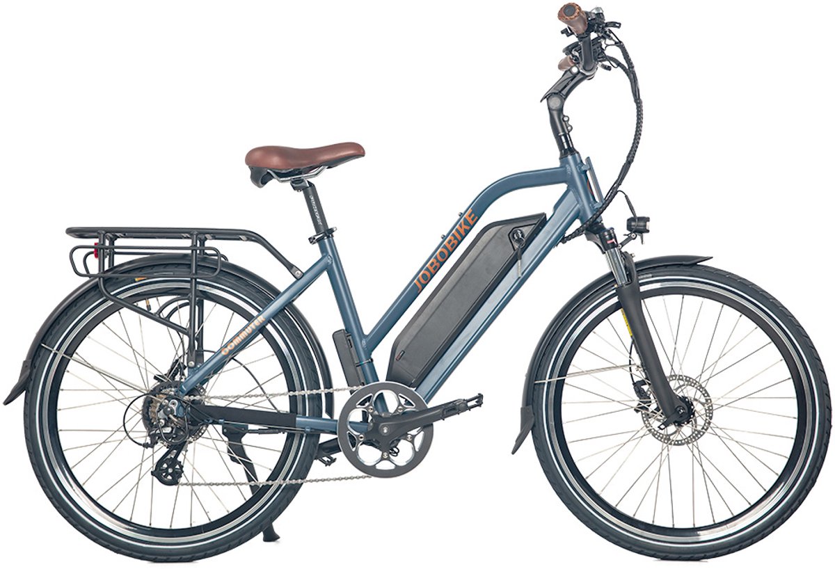 jobobike e bike commuter 26 inch step thru shimano 7 versnellingen 655wh accu