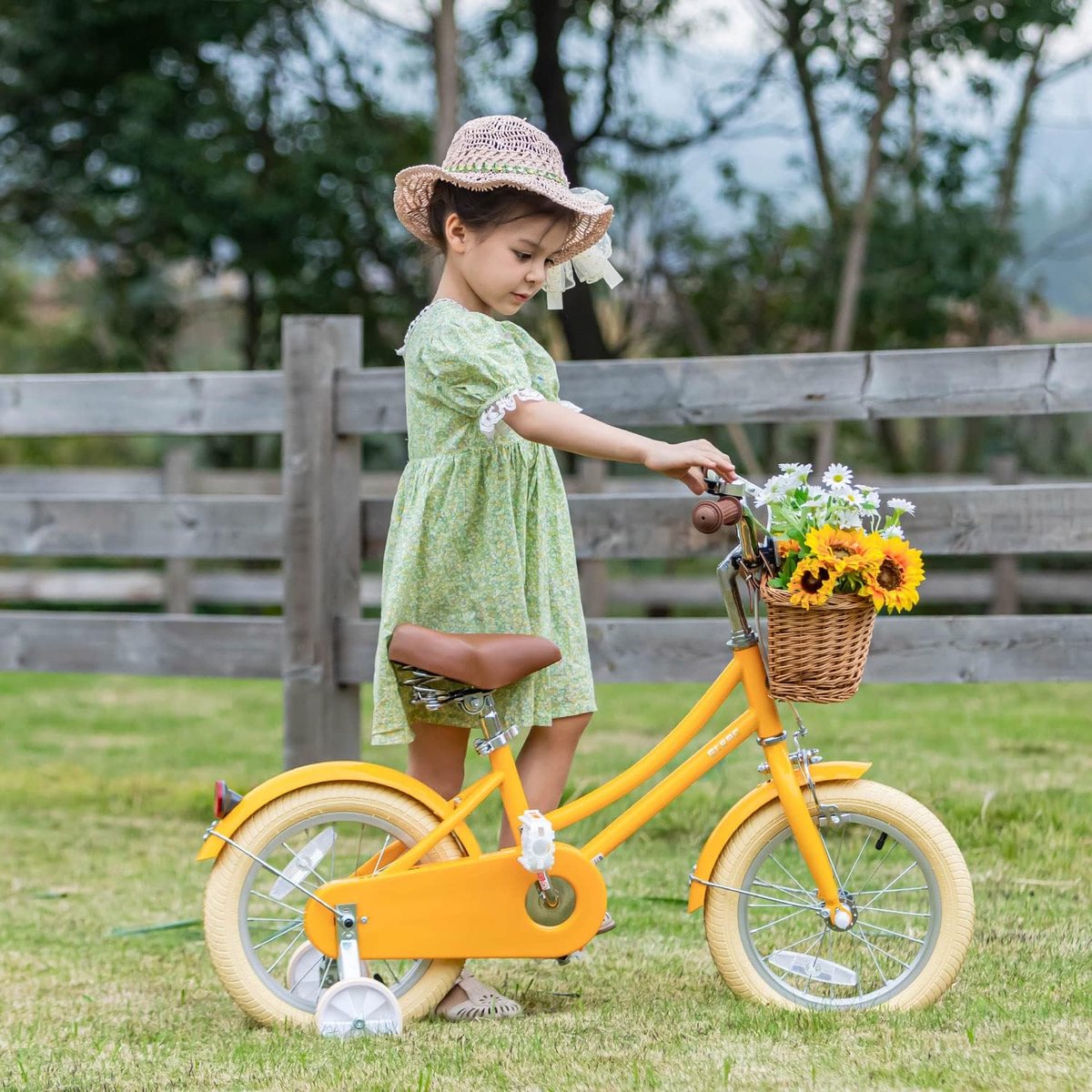 kinderfiets kinderfiets 12 inch meisjesfiets lichtgewicht met trainingswiel bel mandje voor kinderen zadelhoogte 47 55cm gelegeerd staal 78 x 46 5 x 19 5 cm geel