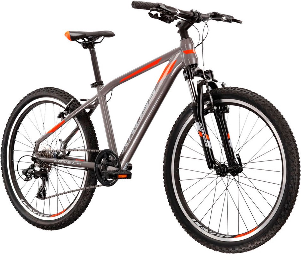 kross level 2 0 24 tourney mountainbike grijs jongen