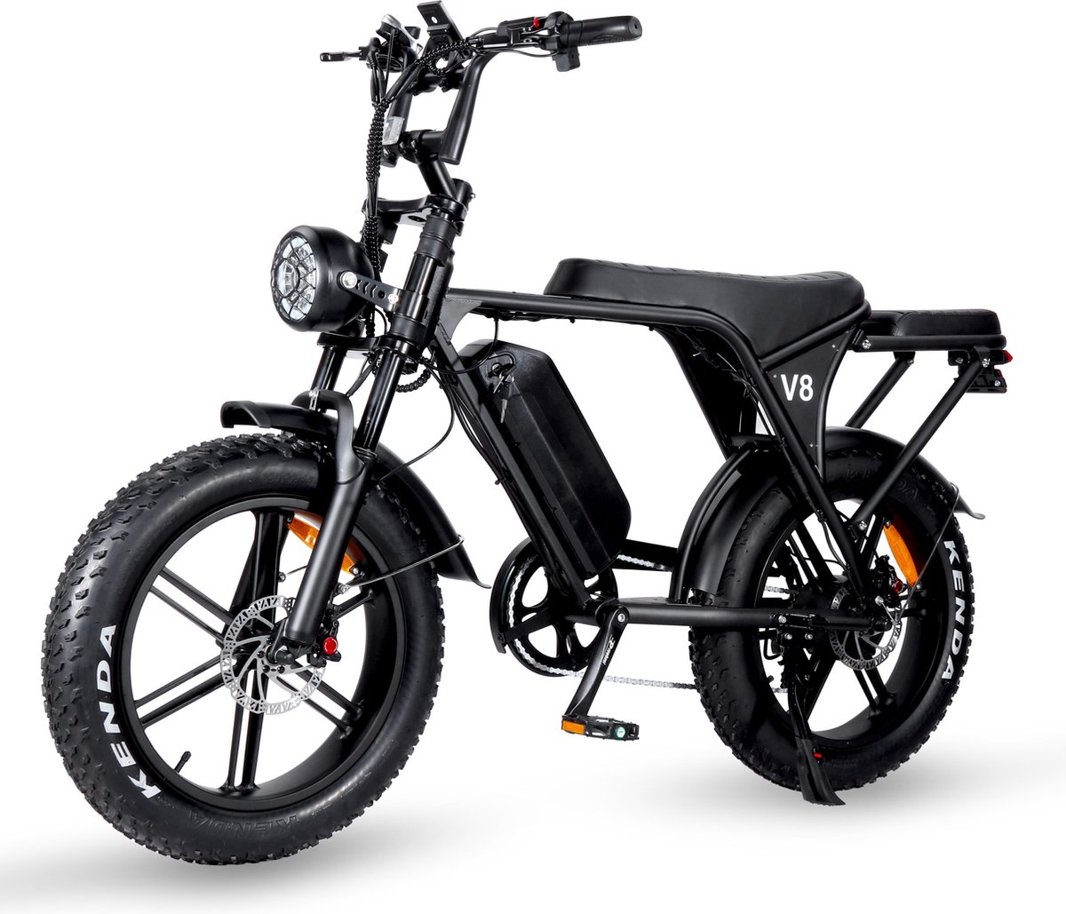 ouxi v8 3 0 fatbike 250watt max 25 km u 20 banden 7 versnellingen met alarm achterzitje voetsteuntjes slot zwart