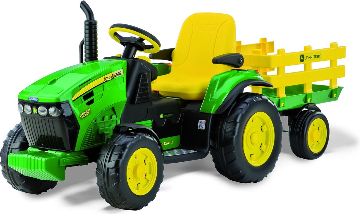 Peg Perego - kindertractor met aanhanger - groen - John Deere Kinderfiets kopen online