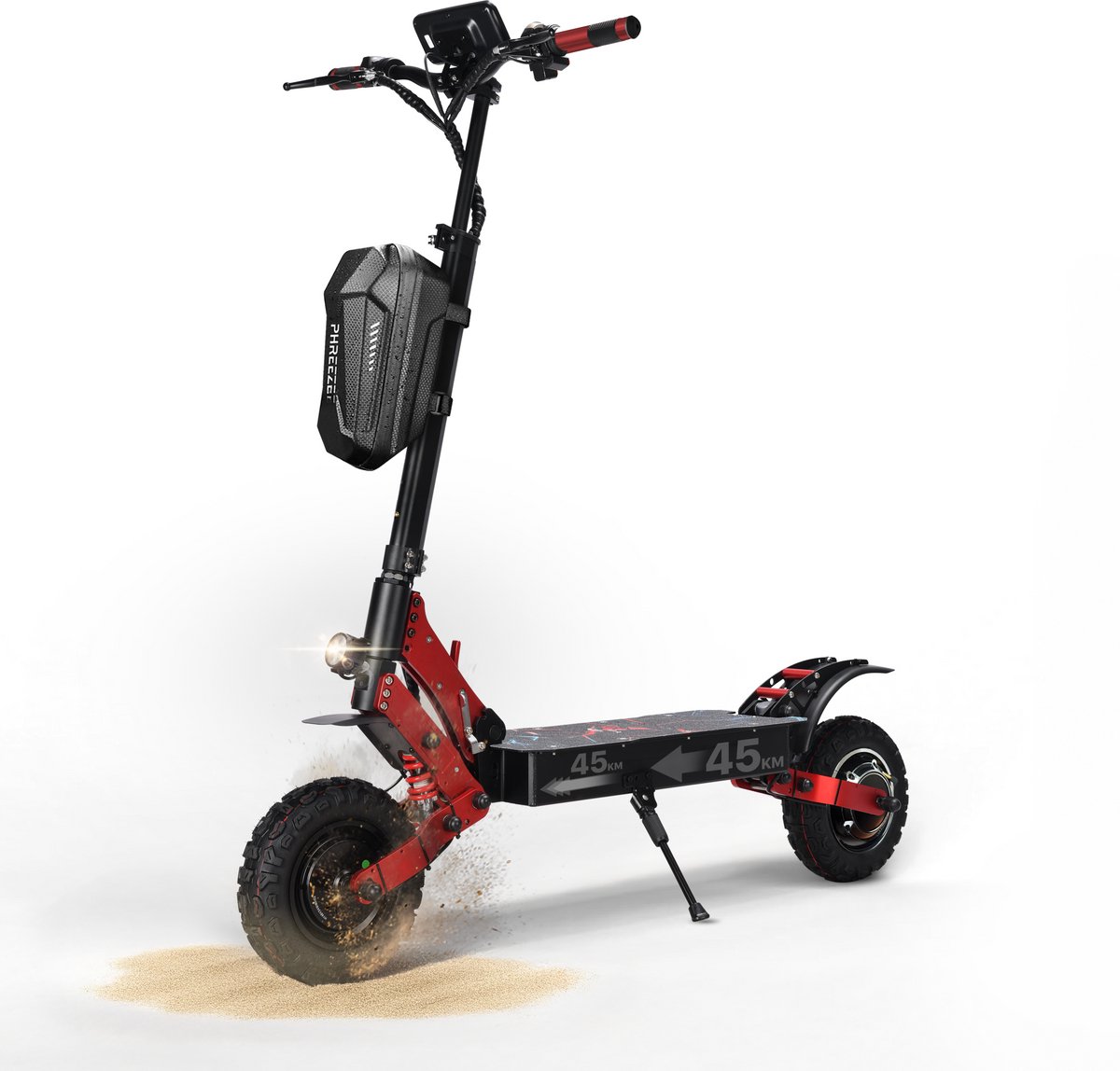 phreeze elektrische step met telefoonhouder 25km h voor volwassenen nfc slot 10 inch luchtbanden dubbele vering 45 km actieradius 500w opvouwbaar zwart