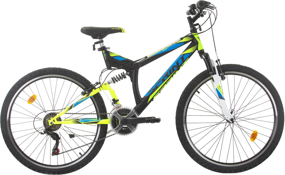 sprint element mountainbike 26 inch 18 versnellingen shimano zwart groen framemaat 46 cm bk22si8790 b