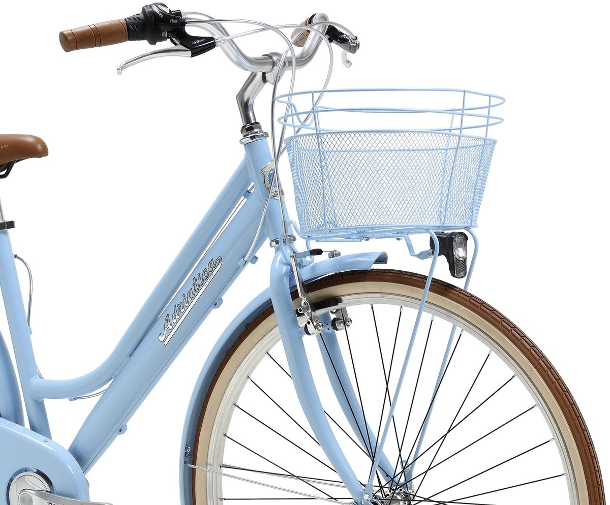 stadsfiets 28 inch retro lady blauw incl mand
