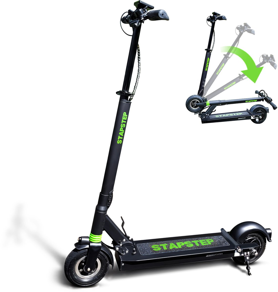 stapstep pro elektrische step voor volwassenen electrische step e step wettelijk toegestaan 8 inch 250w snelheid tot 25km h bereik tot 55km 15kg compact opvouwbaar zwart