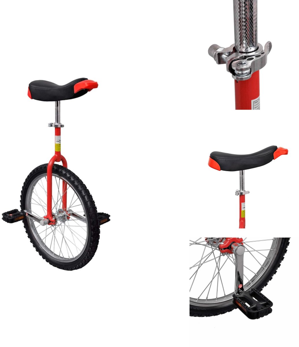 vidaxl eenwieler eenwielers nwieler eenwieler fiets eenwieler verstelbaar 20 inch rood