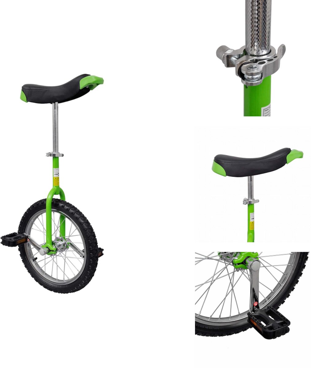 vidaxl eenwieler eenwielfiets eenwiel eenwiel fiets eenwieler verstelbaar groen 16 inch