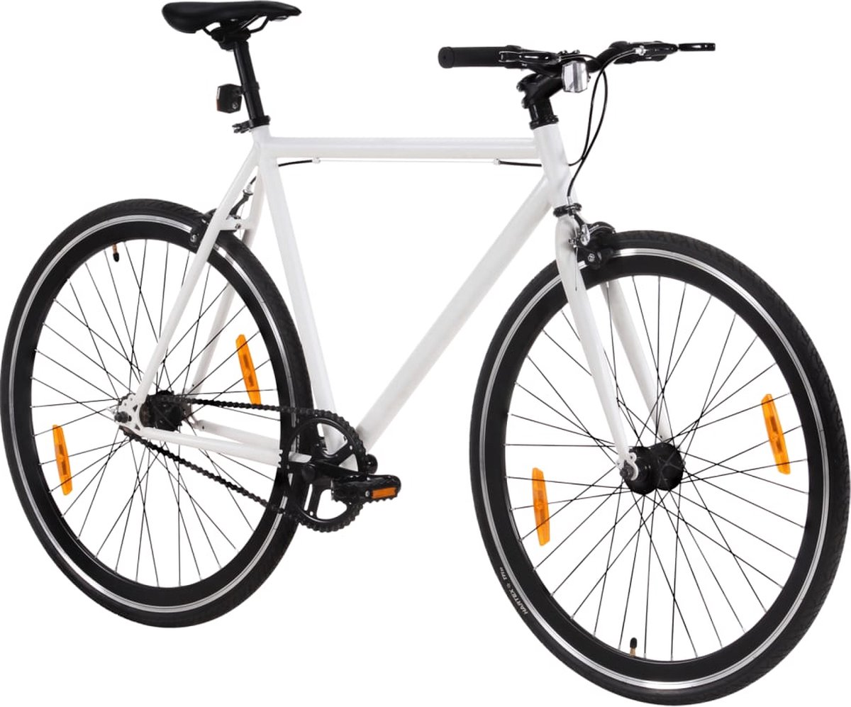 vidaxl fiets 700c 59 cm wit en zwart staal