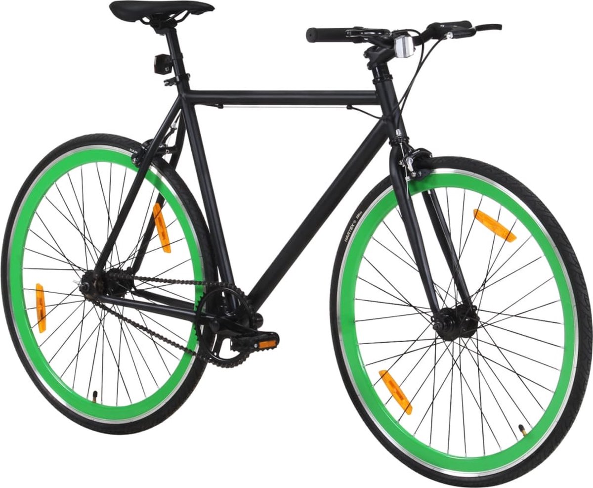 vidaXL Fiets 700c 59 cm Zwart/Groen - Stijlvol en Duurzaam Fiets kopen online