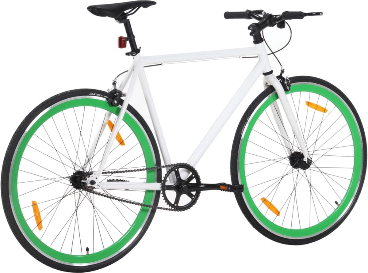 vidaxl fiets met vaste versnelling 700 c 51 cm wit en groen