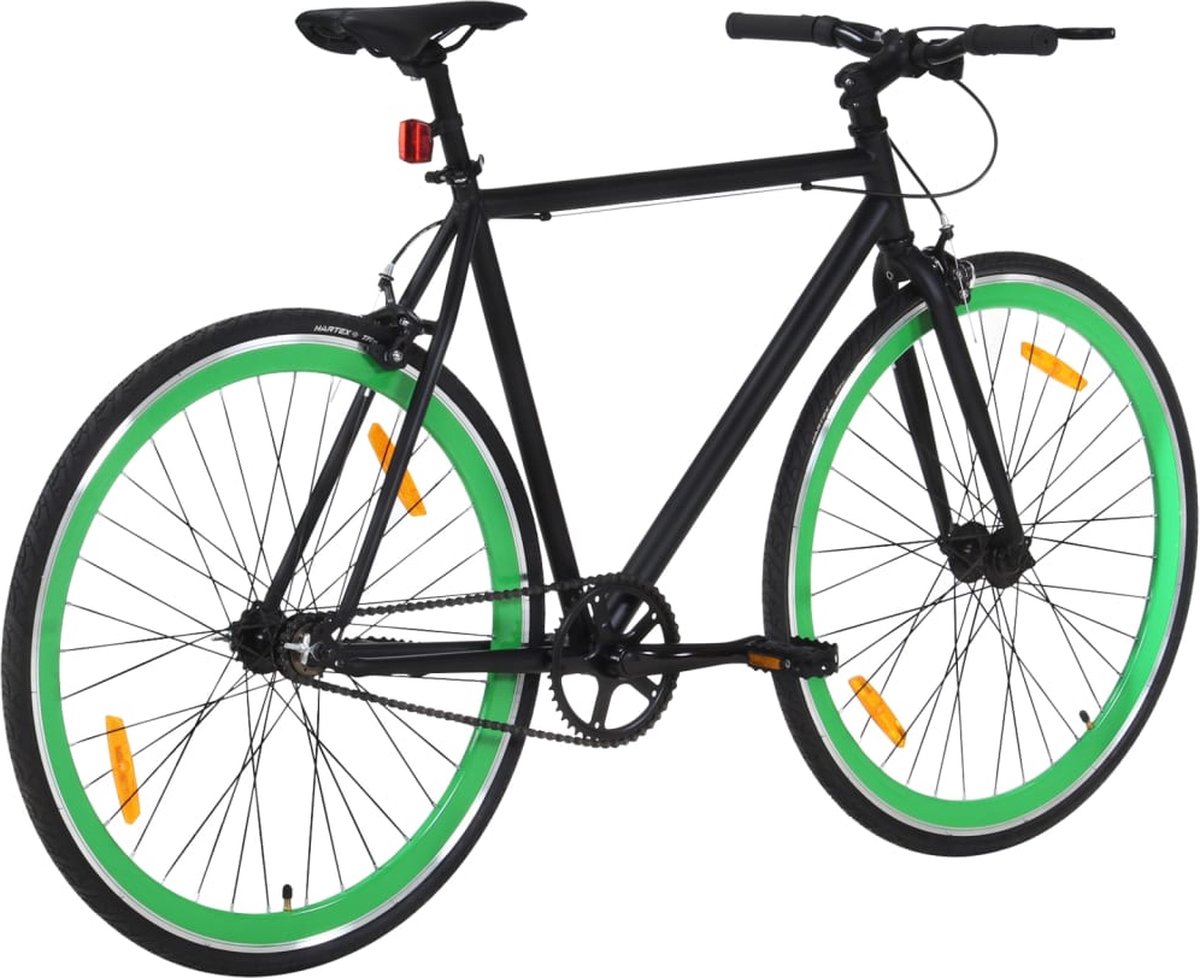 vidaxl fiets met vaste versnelling 700 c 51 cm zwart en groen