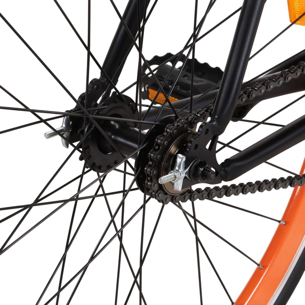 vidaxl fiets met vaste versnelling 700 c 55 cm zwart en oranje