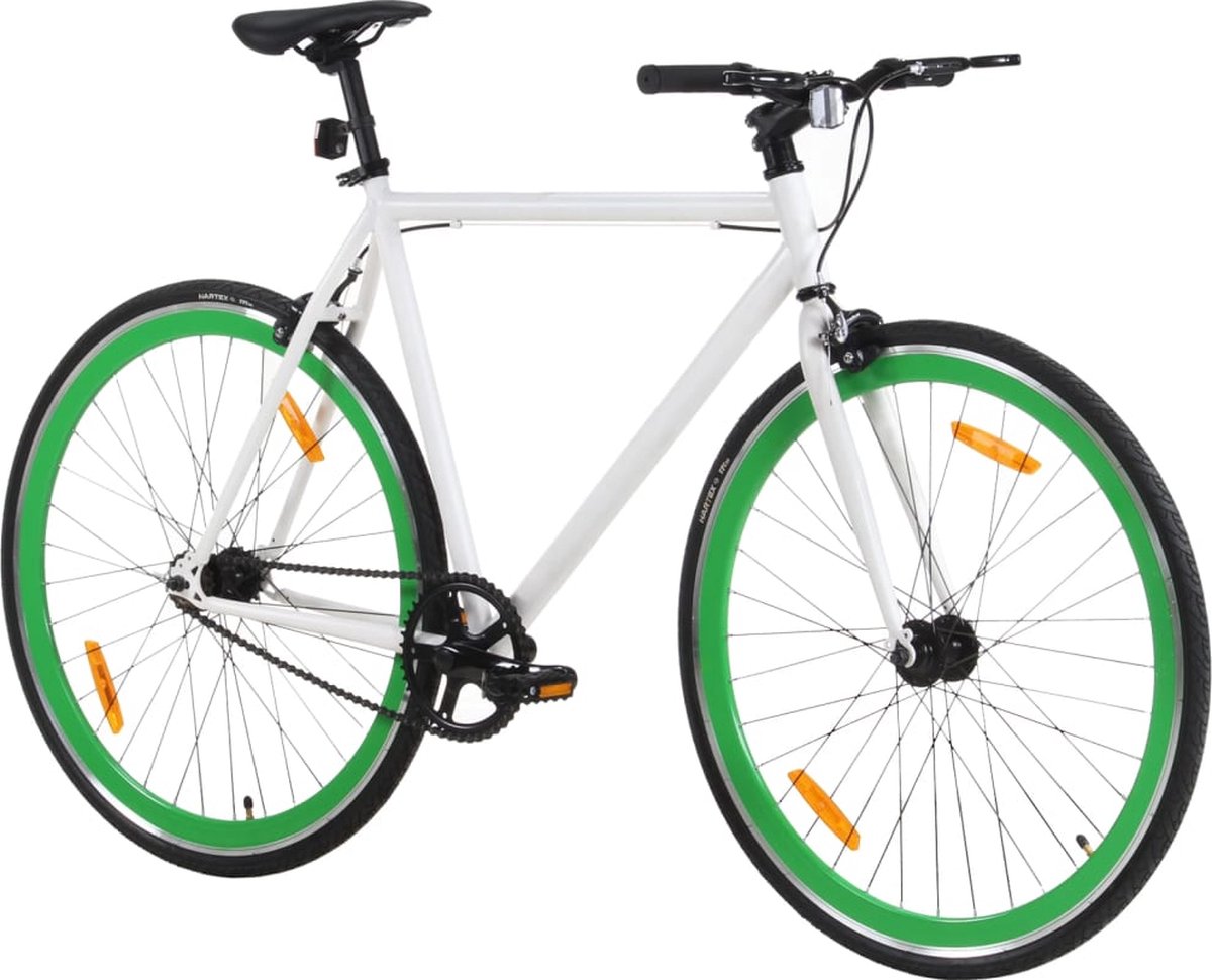 vidaxl fiets vaste versnelling 700c wit groen