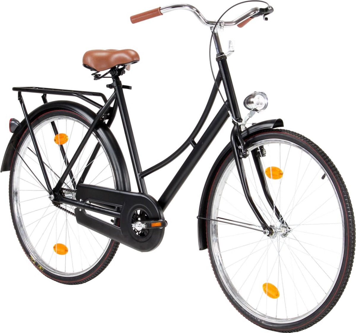 vidaxl omafiets 28 inch matzwart staal dames