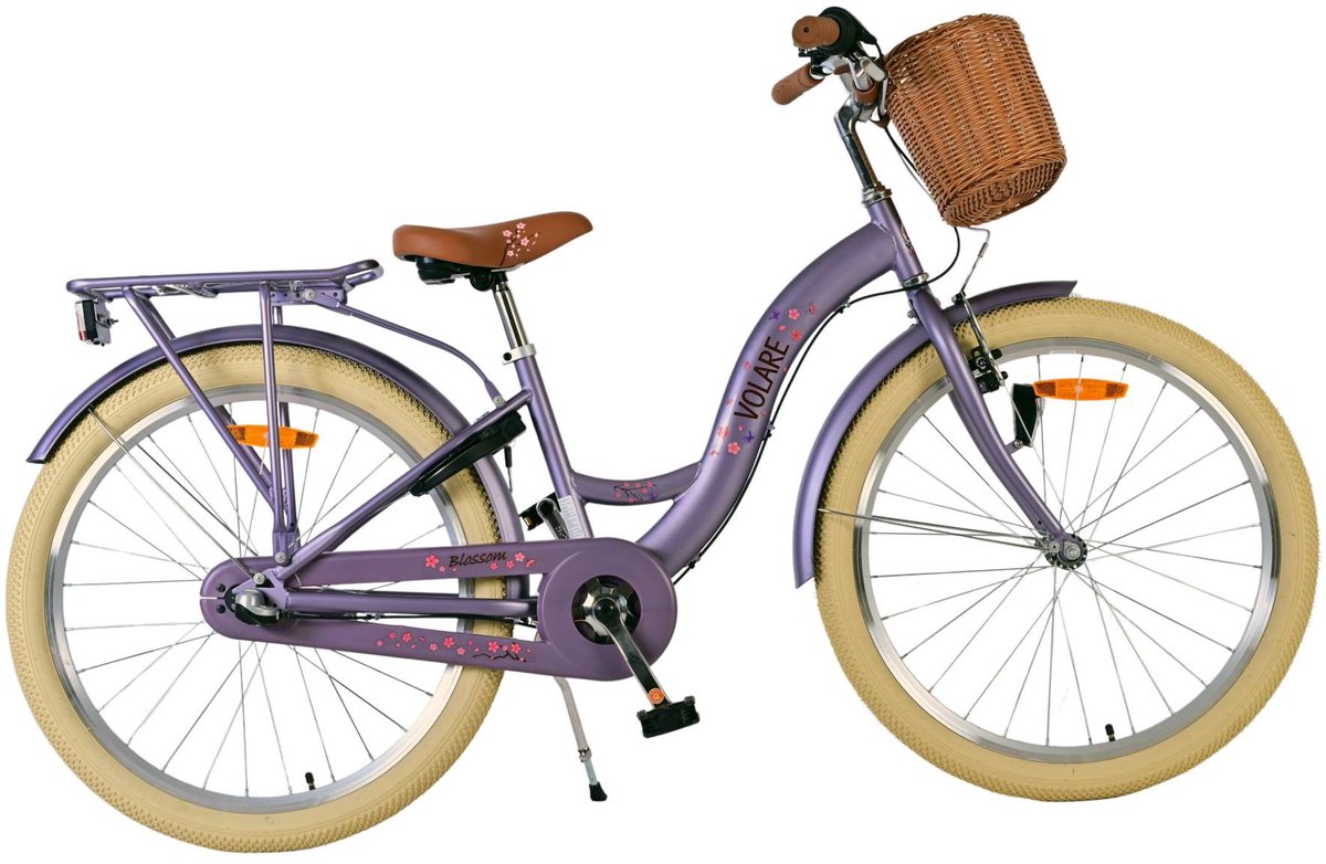 Volare Blossom Kinderfiets - Meisjes - 24 inch - Paars - 3 Versnellingen Kinderfiets kopen online