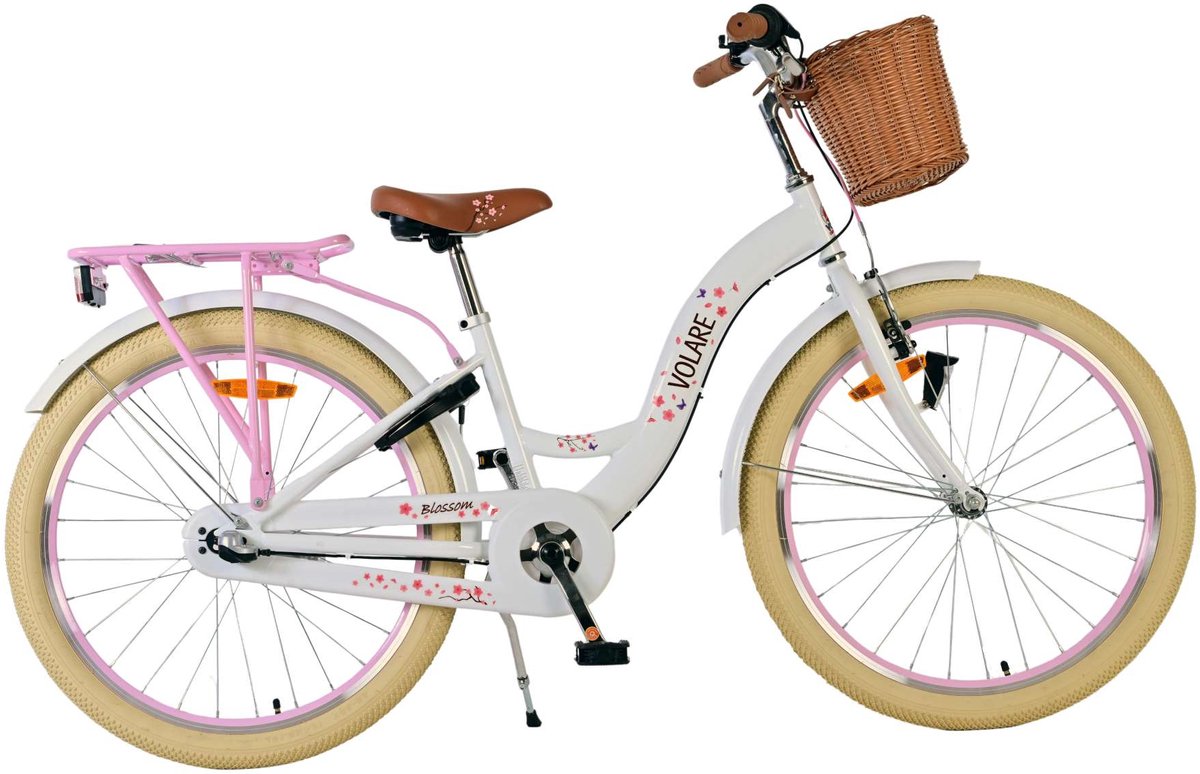 Volare Blossom Kinderfiets - Meisjes - 24 inch - Wit - 3 Versnellingen Kinderfiets kopen online
