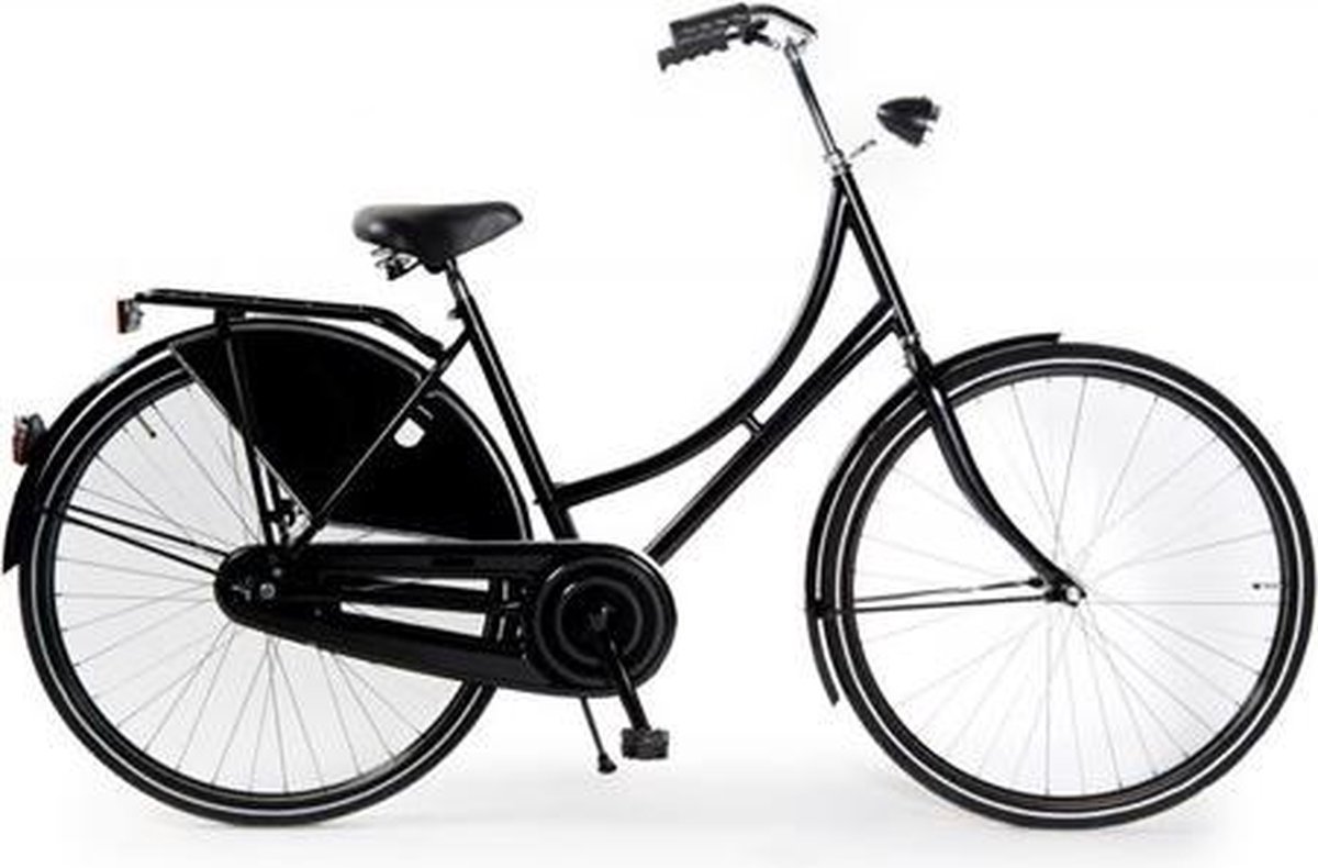 28 inch omafiets starter 3v remnaaf 57cm zwart