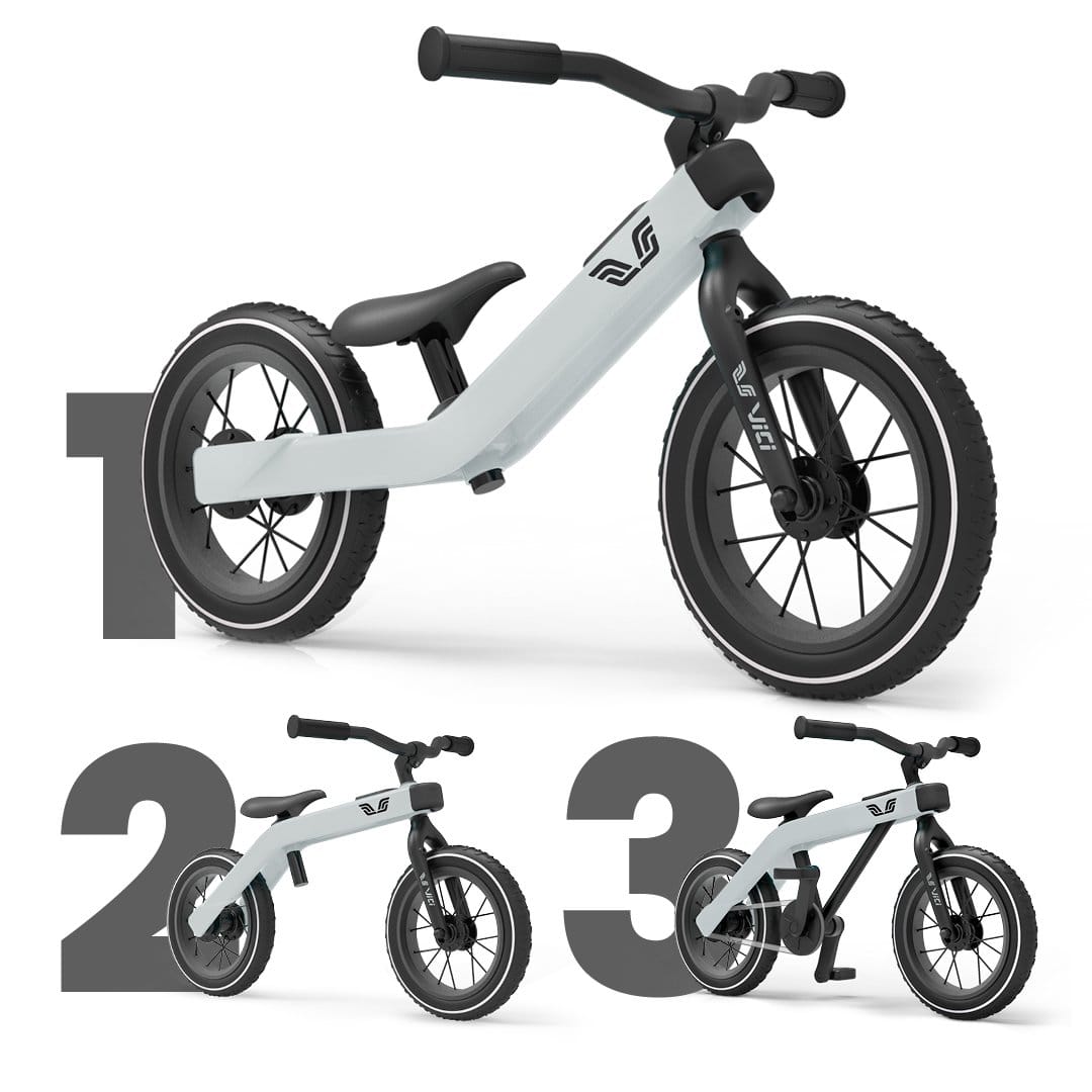 Vici 3-in-1 meegroeifiets - 1 t/m 5 jaar - makkelijk leren fietsen - Vintage Blauw