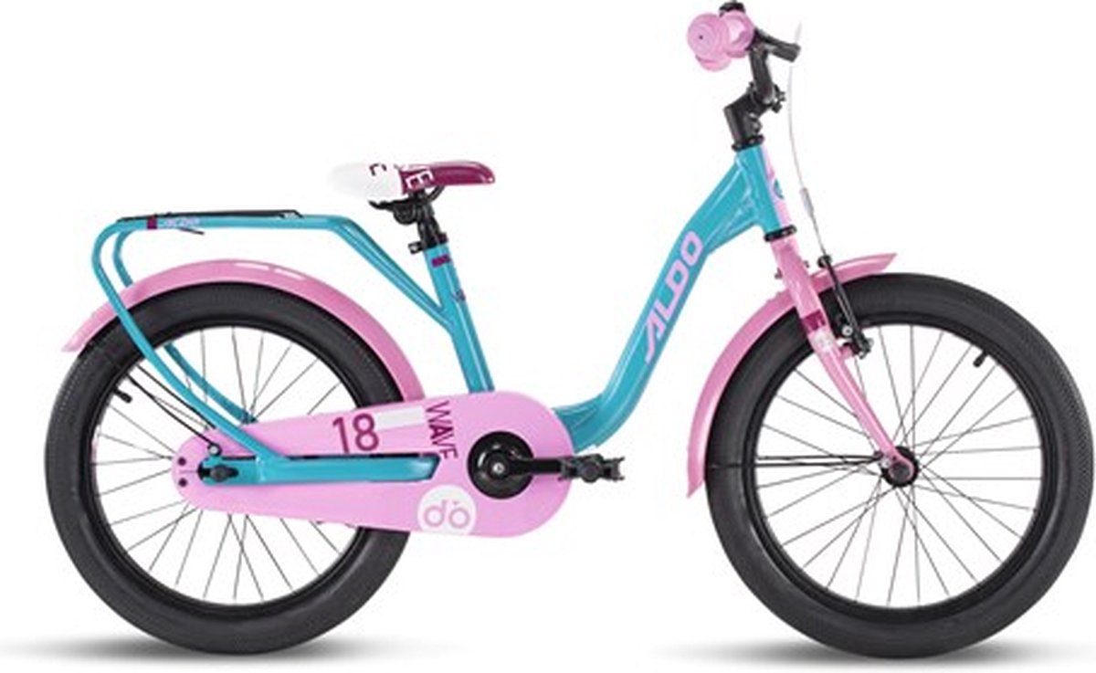 Aldo 18 inch wave turquoise/roze 9271 Kinderfiets kopen online