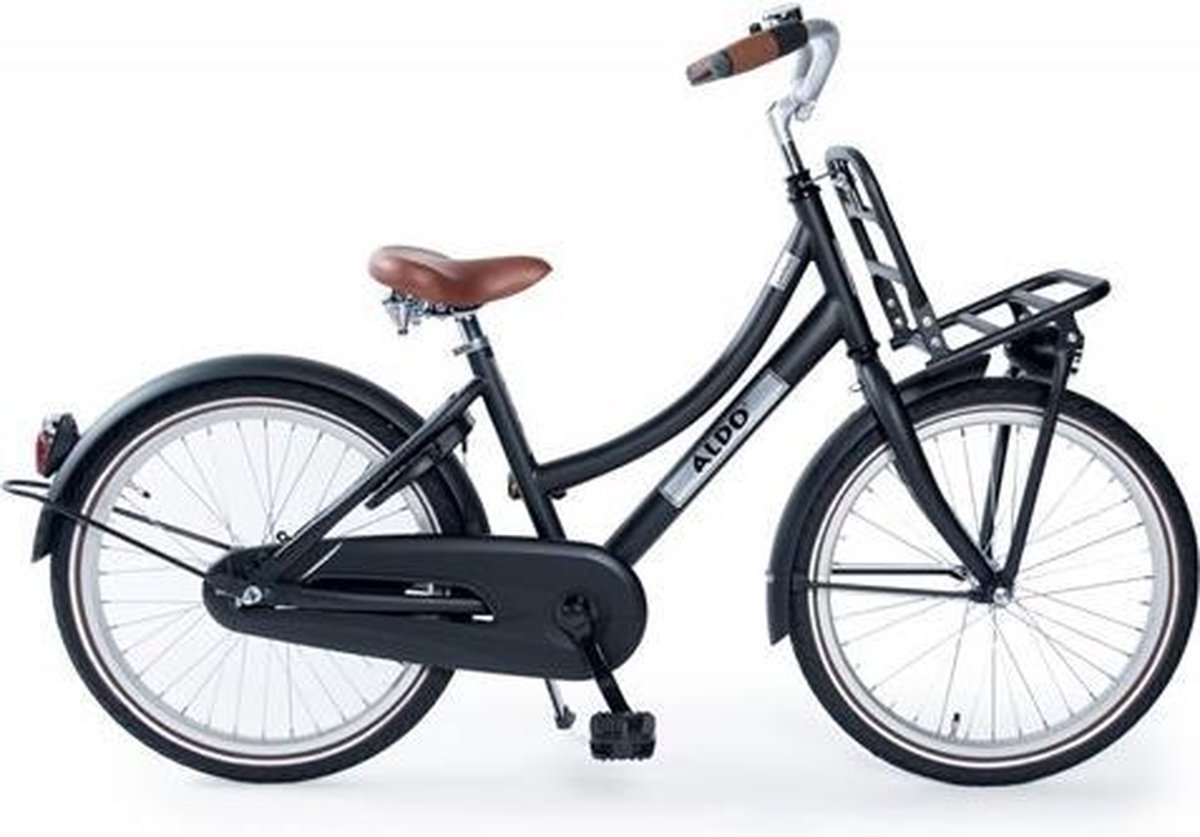 Aldo 20 inch cargo cruiser ds fiets mat zwart Kinderfiets kopen online