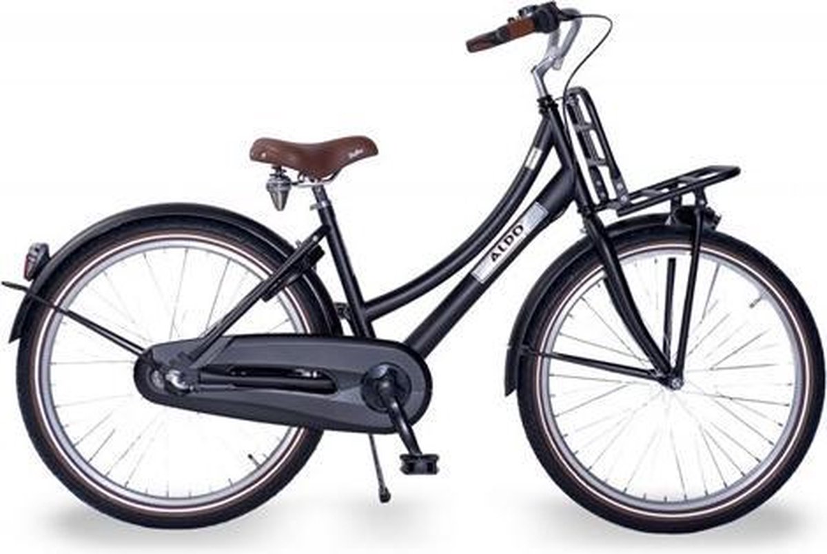 Aldo 24 inch cargo cruiser ds 3v mat zwart Kinderfiets kopen online