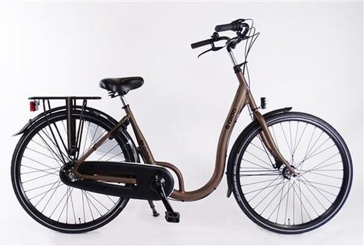 aldo 28 inch lage instap fiets alu 3v remnaaf deore bruin