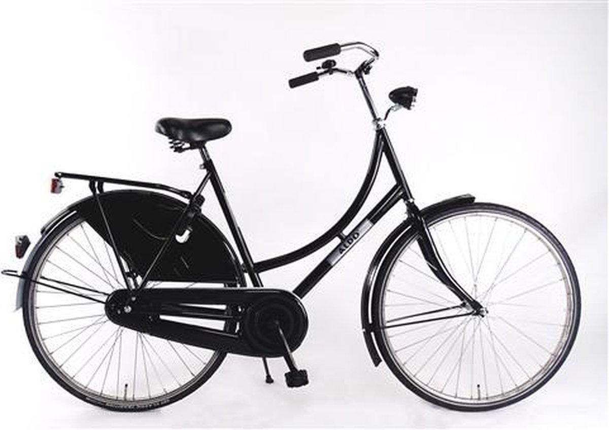 aldo 28 inch omafiets basic 57cm zwart rvs velg