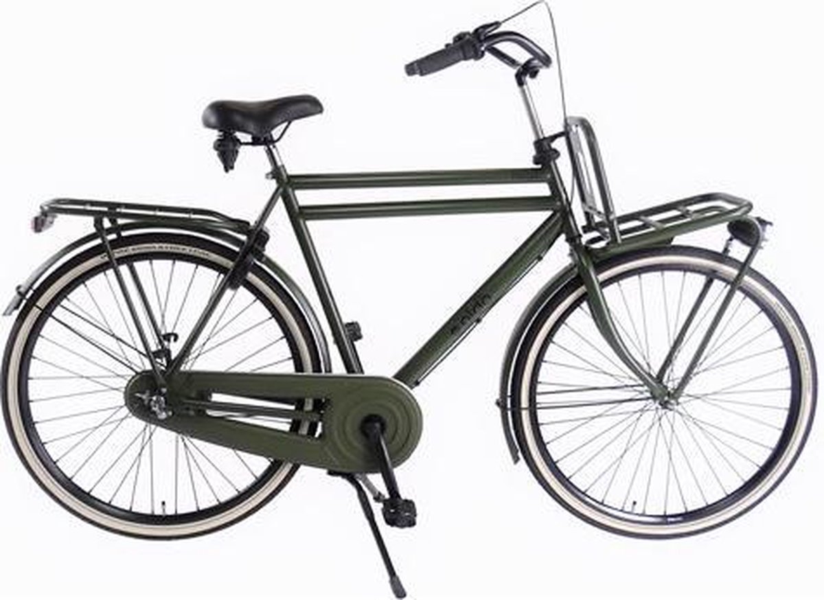 aldo 28 inch opafiets cargo 3v 50cm leger groen a drager
