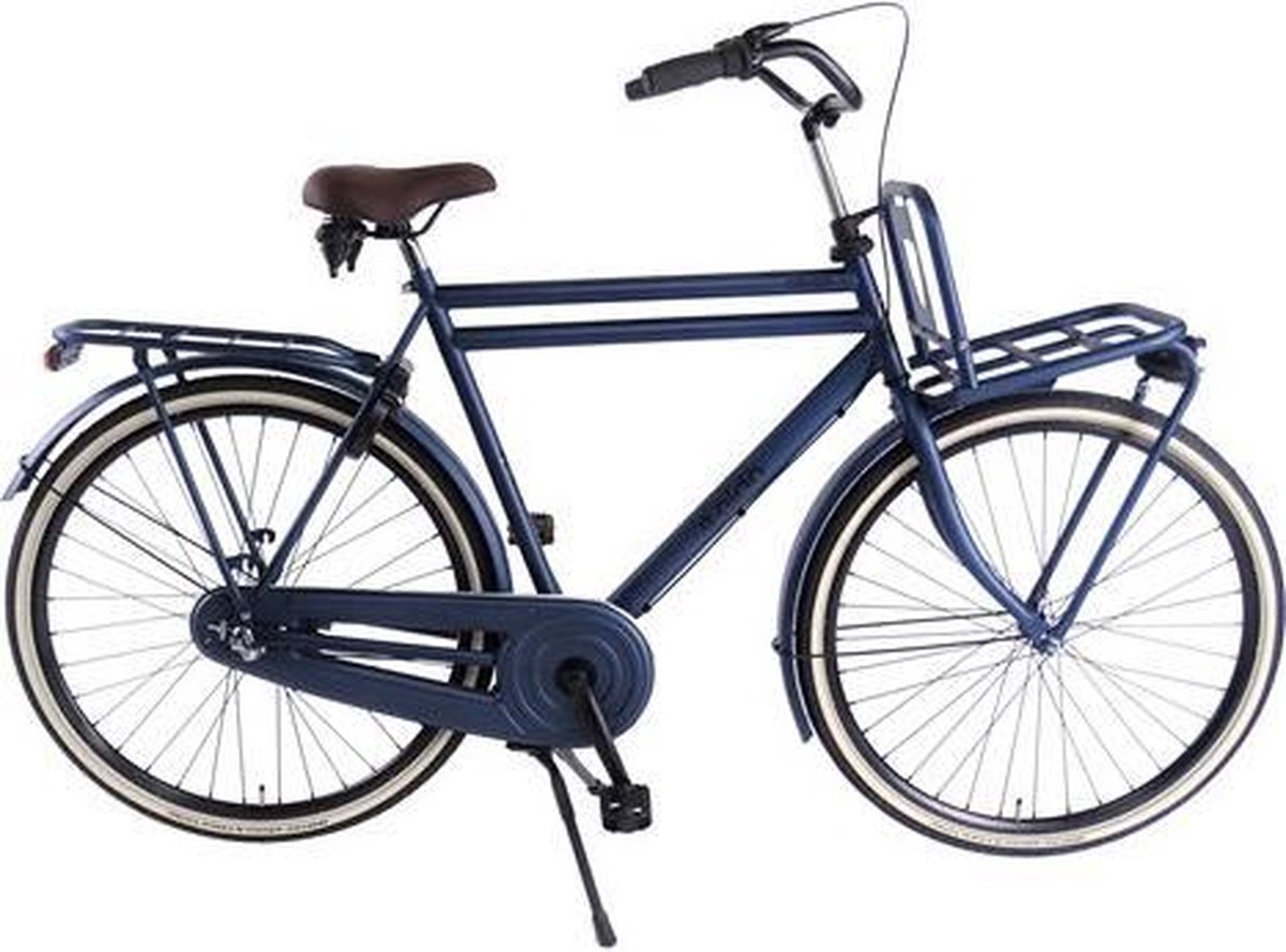 aldo 28 inch opafiets cargo 3v 57cm jeans blauw a drager