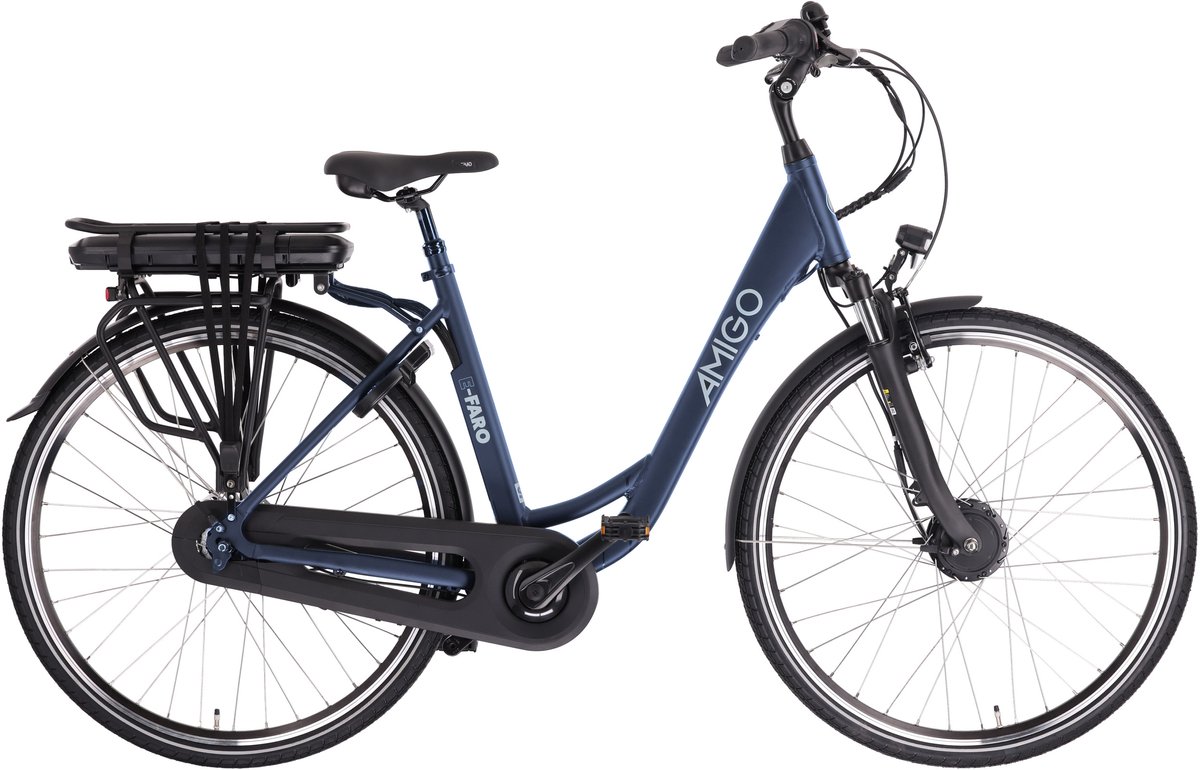 AMIGO E-Faro S2 Elektrische Fiets - E-bike 28 Inch - Damesfiets 53 cm - 7 Versnellingen - Rollerbrakes - 536Wh Accu - Matblauw Fiets (elektrisch) kopen online