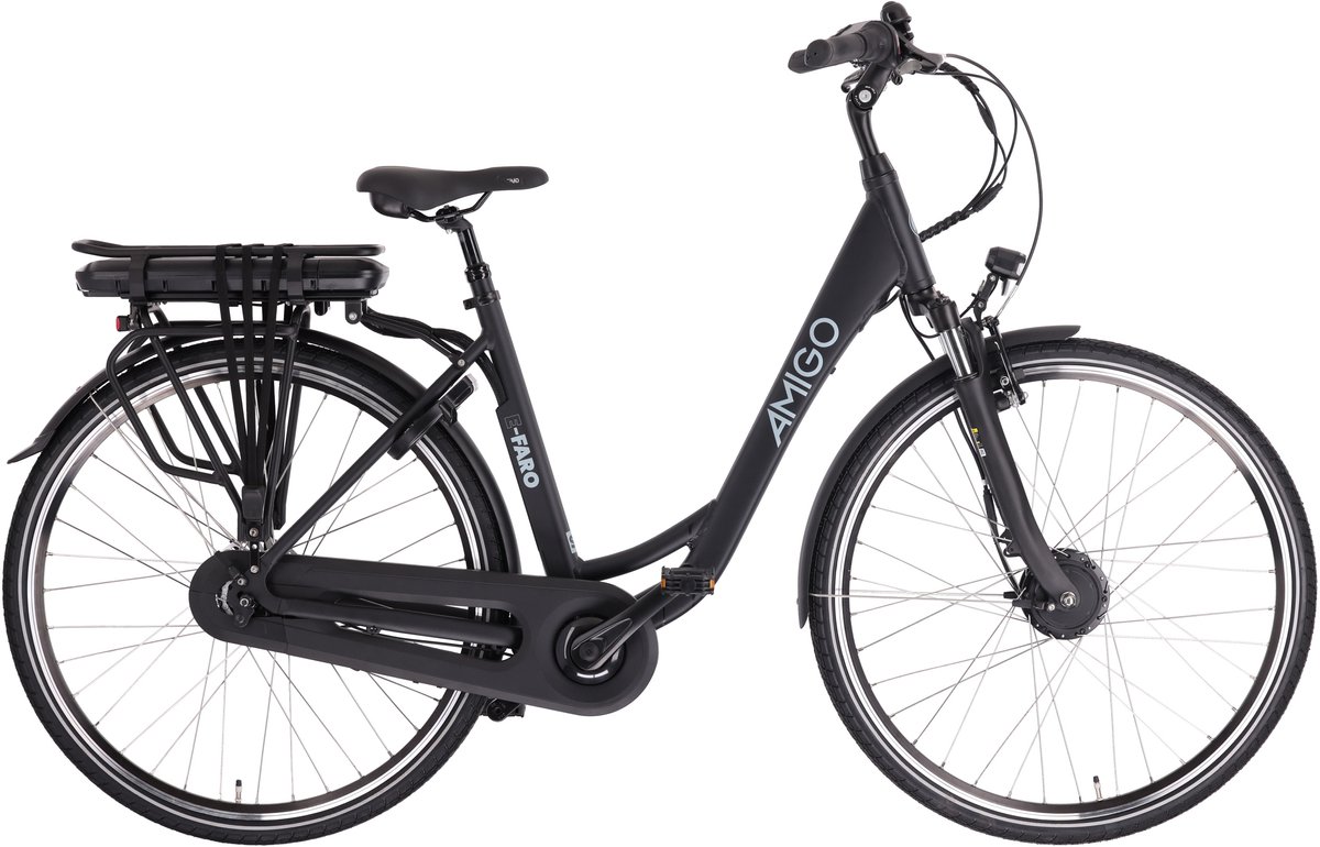 AMIGO E-Faro S2 Elektrische Fiets - E-bike 28 Inch - Damesfiets 53 cm - 7 Versnellingen - Rollerbrakes - 536Wh Accu - Matzwart Fiets (elektrisch) kopen online