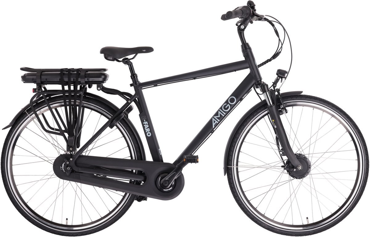 AMIGO E-Faro S2 Elektrische Fiets - E-bike 28 Inch - Herenfiets 53 cm - 7 Versnellingen - Rollerbrake - 536 Wh Accu - Matzwart Fiets (elektrisch) kopen online