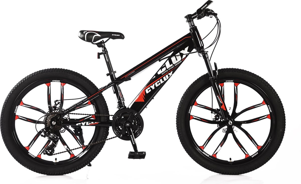 Cyclux Road Bike Jongensfiets Mtb 24 Inch 21 Speed Shimano Oranje Kinderfiets kopen online