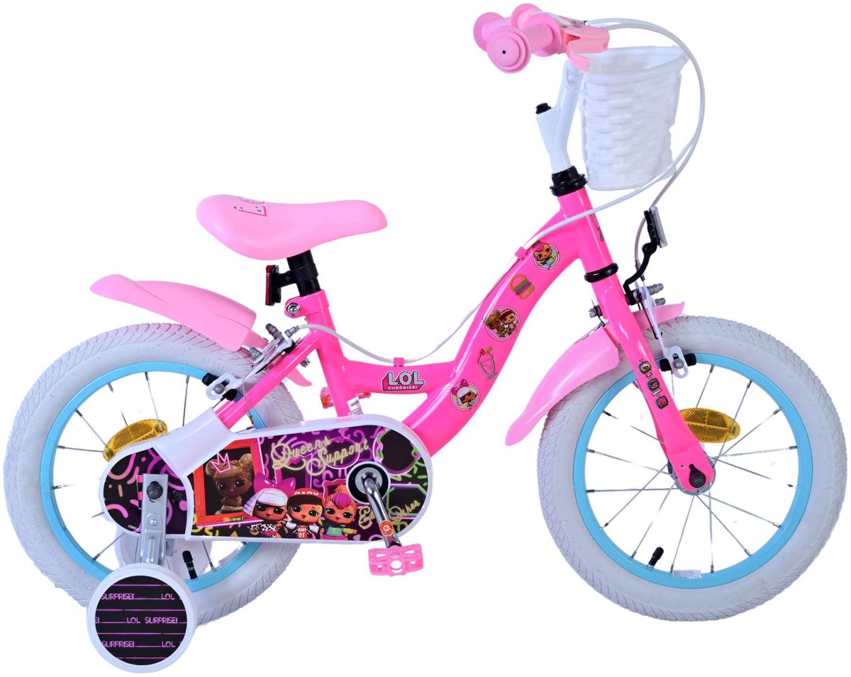 Dolls Kinderfiets - Meisjes - 14 inch - Roze - Twee handremmen Kinderfiets kopen online