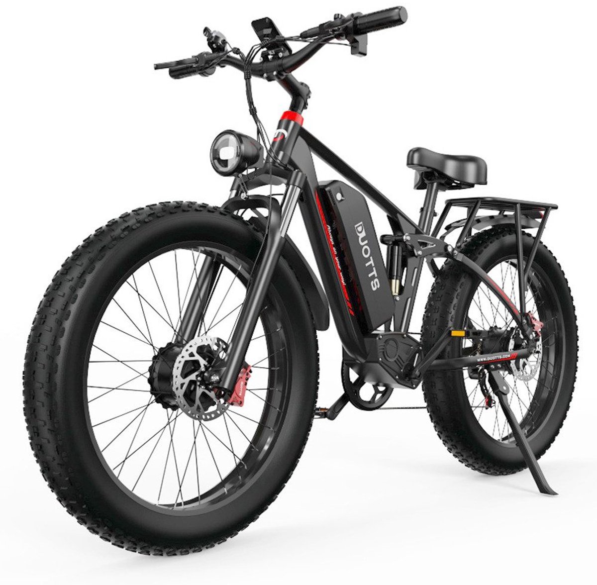 Elektrische Fiets DUOTTS S26 - 960Wh/20Ah Accu - Tot 100 km Actieradius - Elektrische fatbike met 26x4 inch banden - Dubbele Borstelloze Motor met Shimano 7 Versnellingen - Elektrische Mountainbike - Zwart Fiets (elektrisch) kopen online