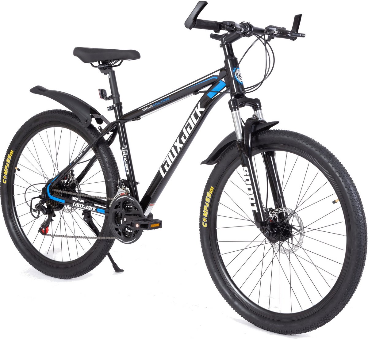 Fiets Mountainbike VANKEL LAUXJACK 28 inch - Hardtail mountainbikes met 21-speed Versnellingen - Shimano Derailleur - Met Schijfremmen - Blauw Fiets kopen online