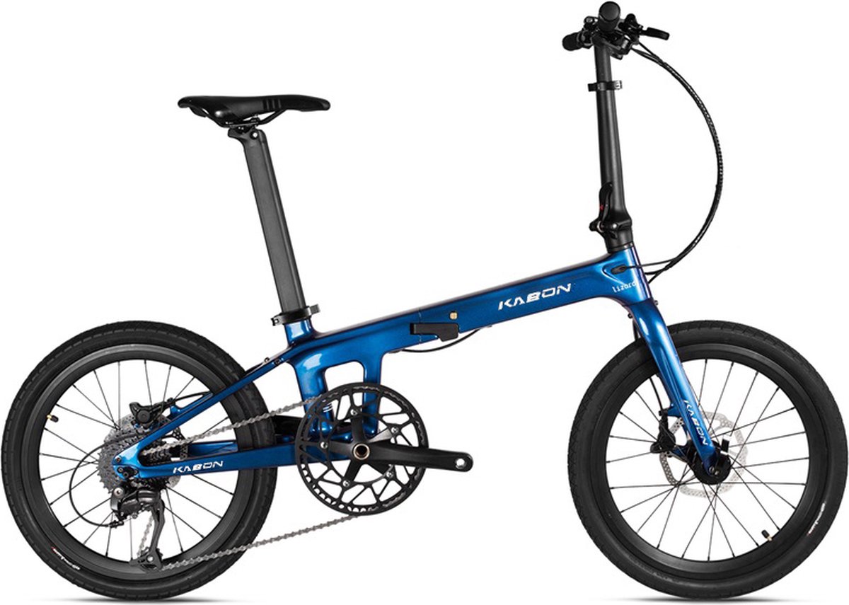 KABON Stadsplooifiets Carbon Shimano ALTUS 9S 20 inch Kameleon blauw paars Fiets kopen online