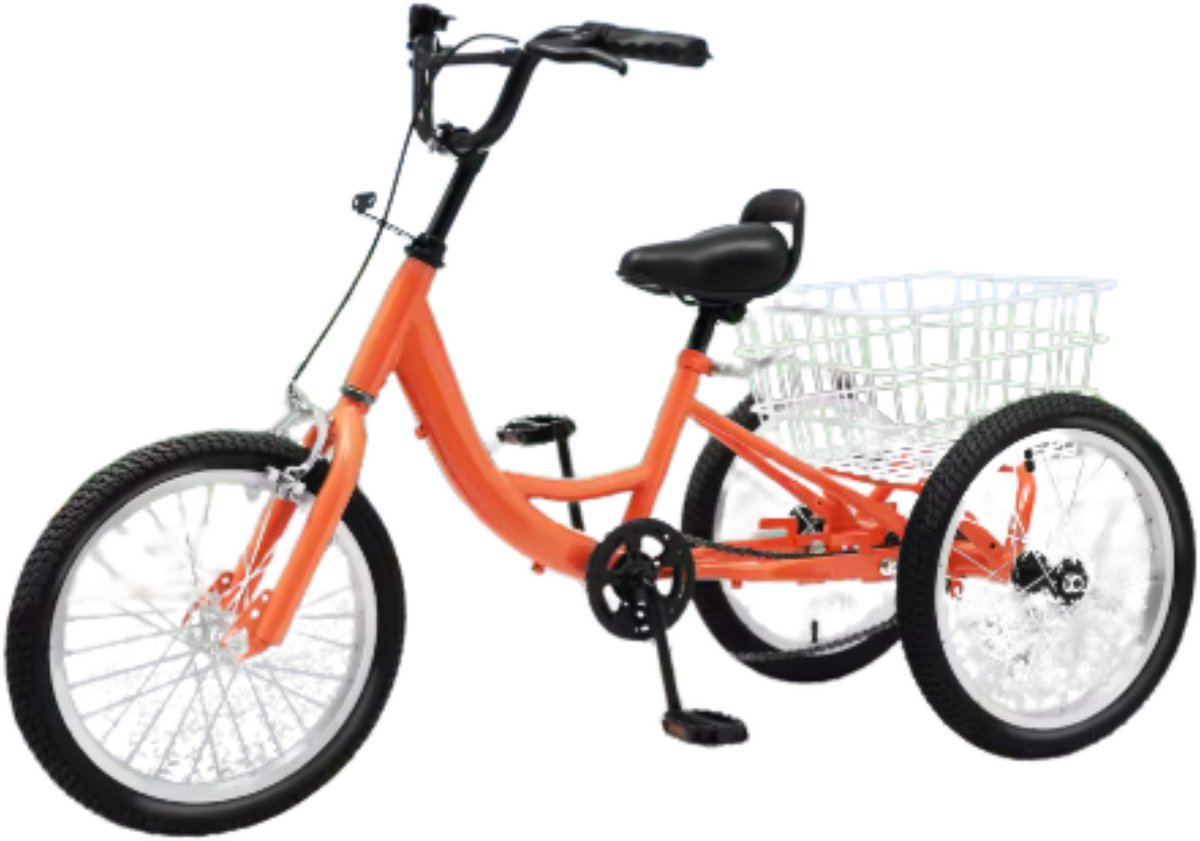 Kinderfiets 16 Inch - Kinder fiets driewieler - Oranje - Met mand - Kinderdriewieler - Voor jongens Kinderfiets kopen online