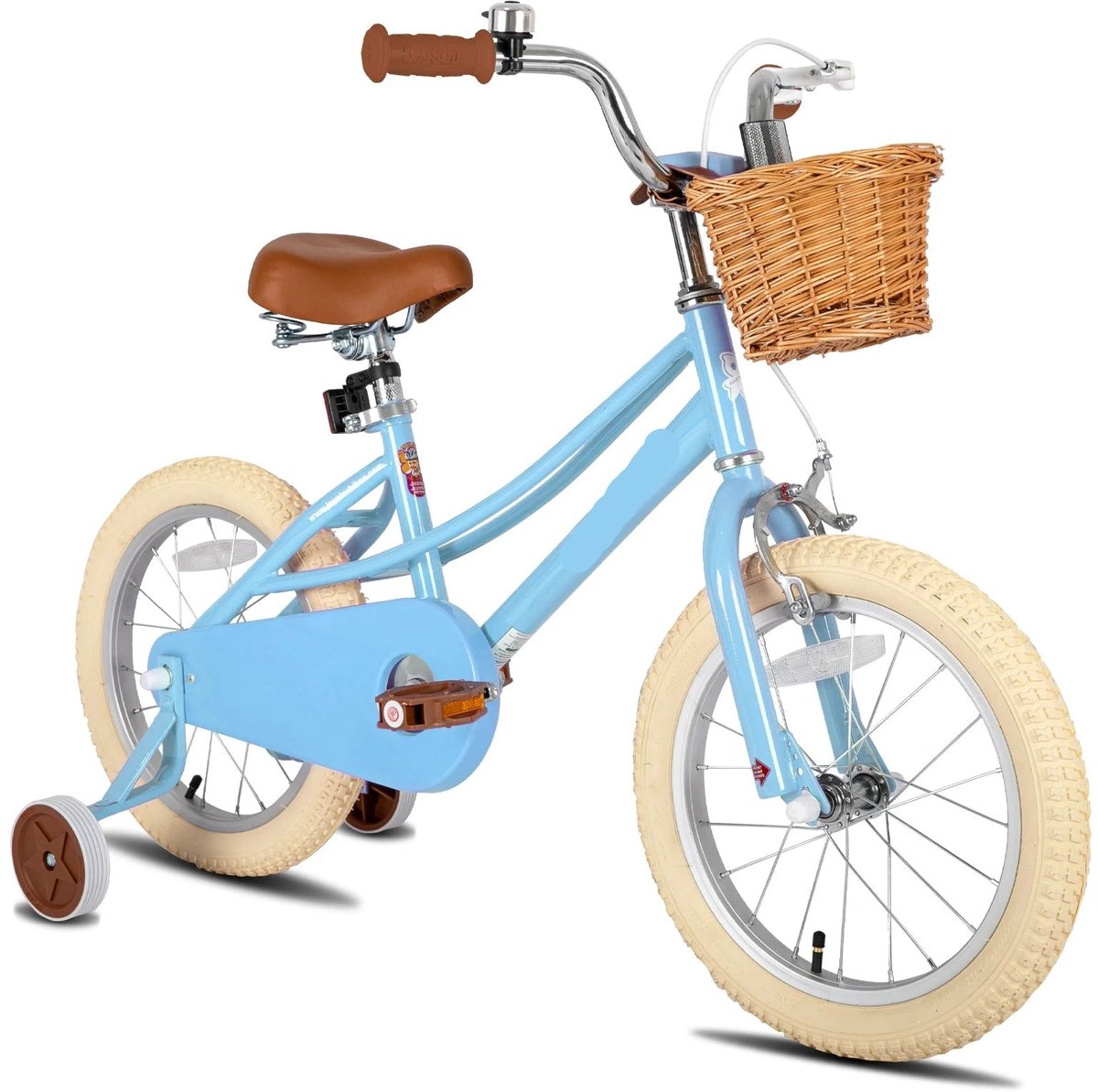 Kinderfiets - Loopfiets - Kleuterfiets - Meisjesfiets - met Trainingswiel - Mandje - Kickstand - Bel - Stalen Frame - Retro Stijl - Fiets voor 2-12 Jaar - Blauw - 18inch Fiets kopen online