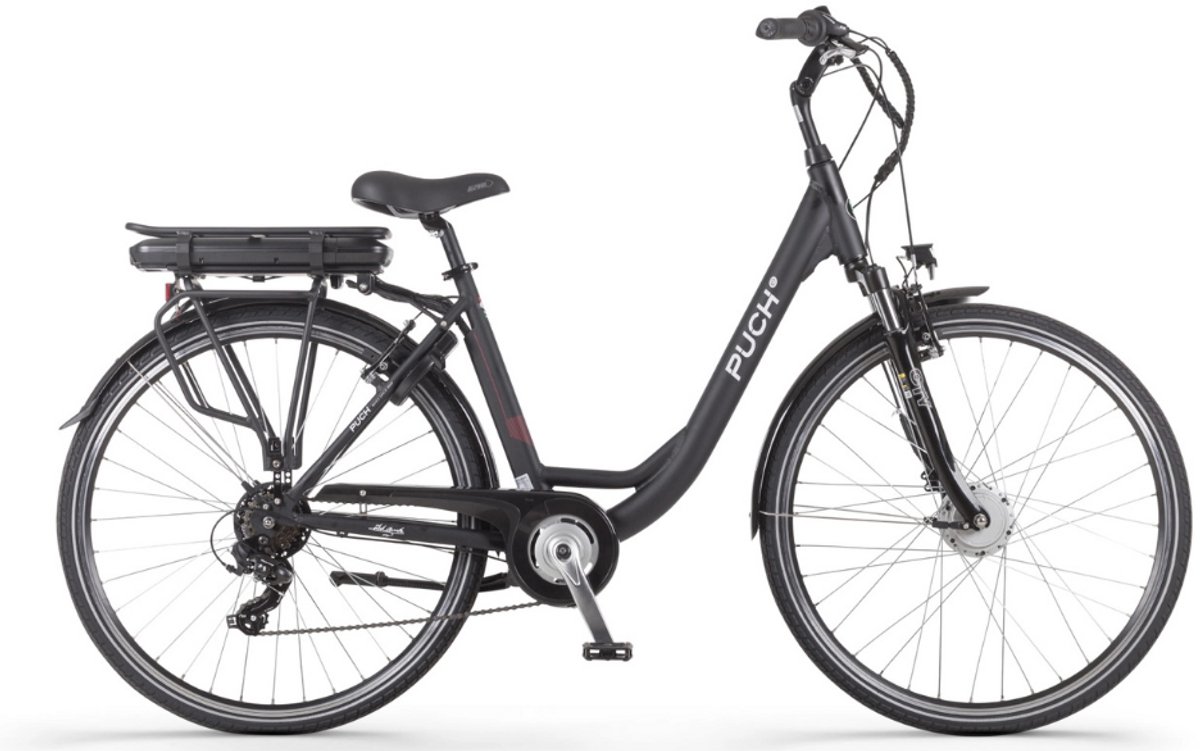 PUCH Basic D7 Elektrische Fiets – E-bike – Lage Instap - Uitneembare Accu - 28 Inch - 250W Ananda Motor - 120 km Actieradius - Matt Black Fiets (elektrisch) kopen online