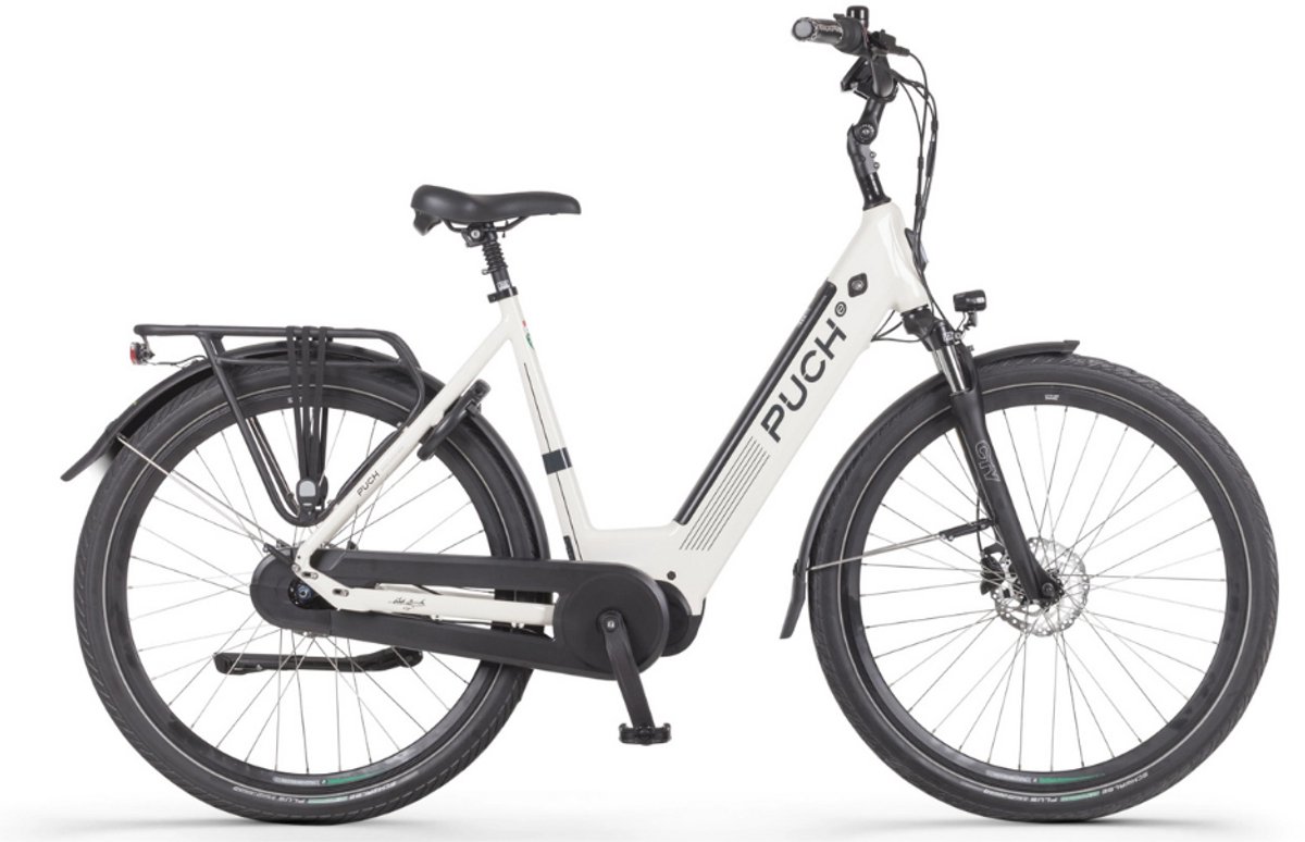 PUCH E-Modern N7 Elektrische Fiets – E-bike – Lage Instap - Framemaat 49 - Uitneembare Accu - 28 Inch - 250W Ananda Middenmotor - 150 km Actieradius - Cream White Glossy Fiets (elektrisch) kopen online