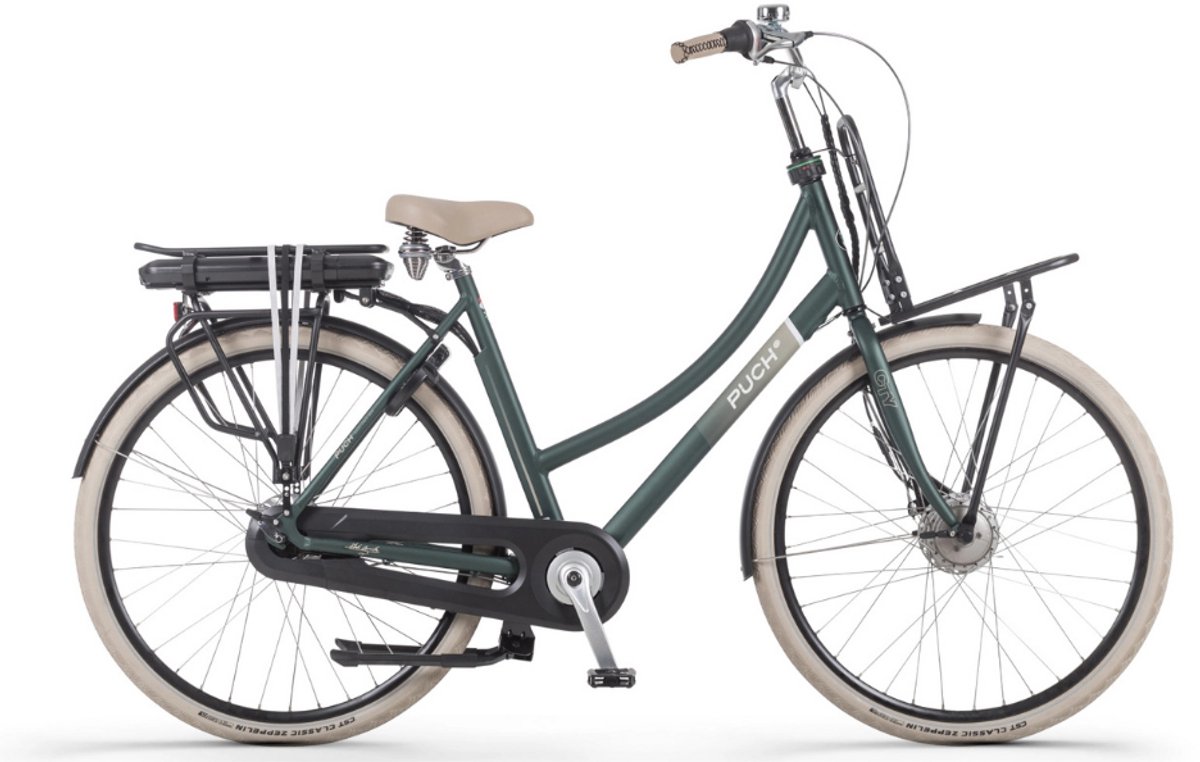 PUCH E-Rock N7 Elektrische Fiets – E-bike – Lage Instap - Framemaat 50 - Uitneembare Accu - 28 Inch - 250W Ananda Motor - 120 km Actieradius - Ponderosa Green Matt Fiets (elektrisch) kopen online