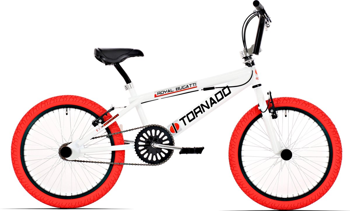 Royal Bugatti Freestyle BMX Kinderfiets - Unisex - 20 inch - Wit/Rood Kinderfiets kopen online
