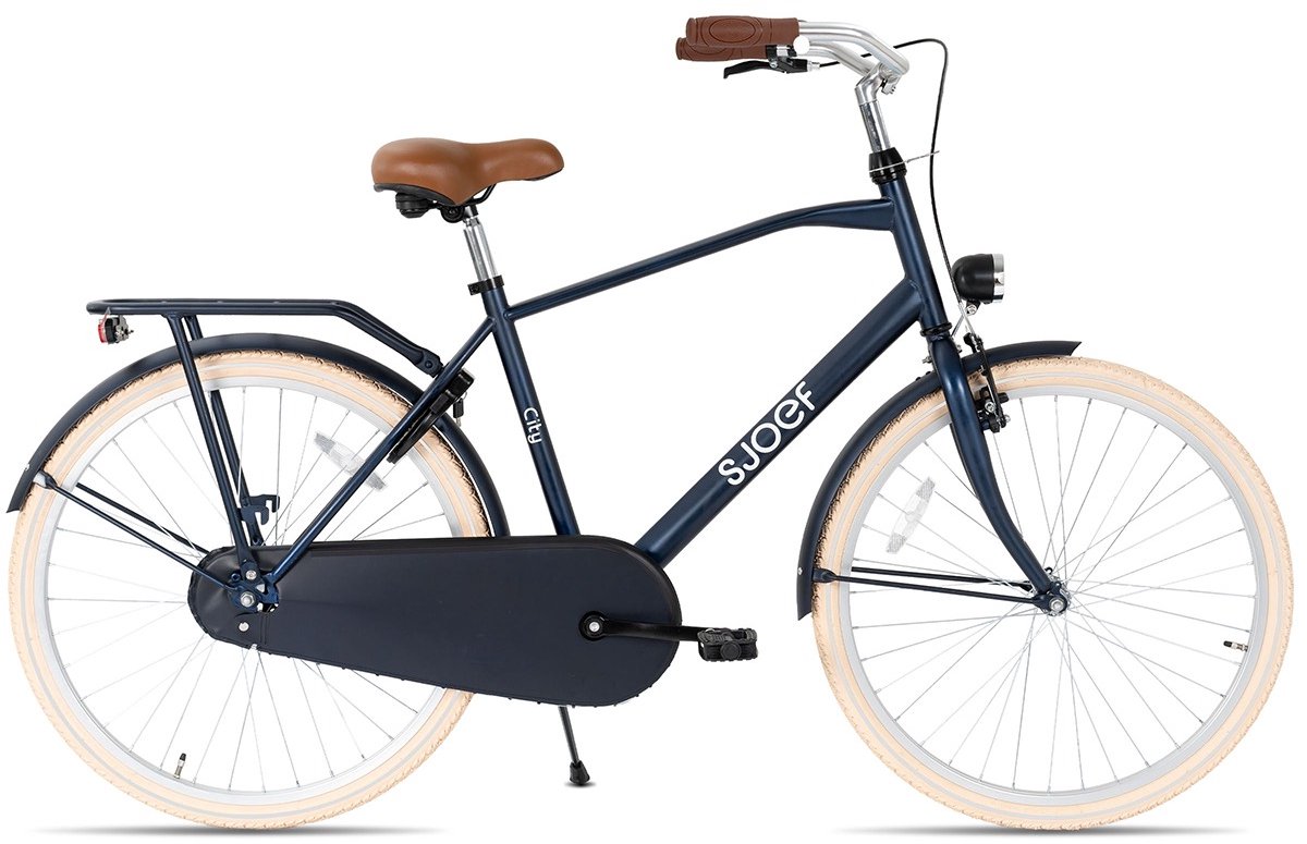 SJOEF City Jongensfiets 24 inch - Kinderfiets voor jongens van 8 tot 12 jaar - Mat Blauw Kinderfiets kopen online