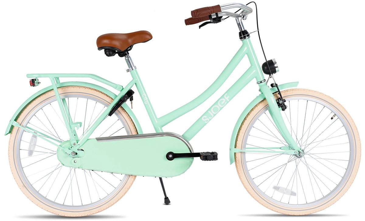 SJOEF City Meisjesfiets 22 inch - Kinderfiets voor meisjes van 7 tot 9 jaar - Turquoise Kinderfiets kopen online