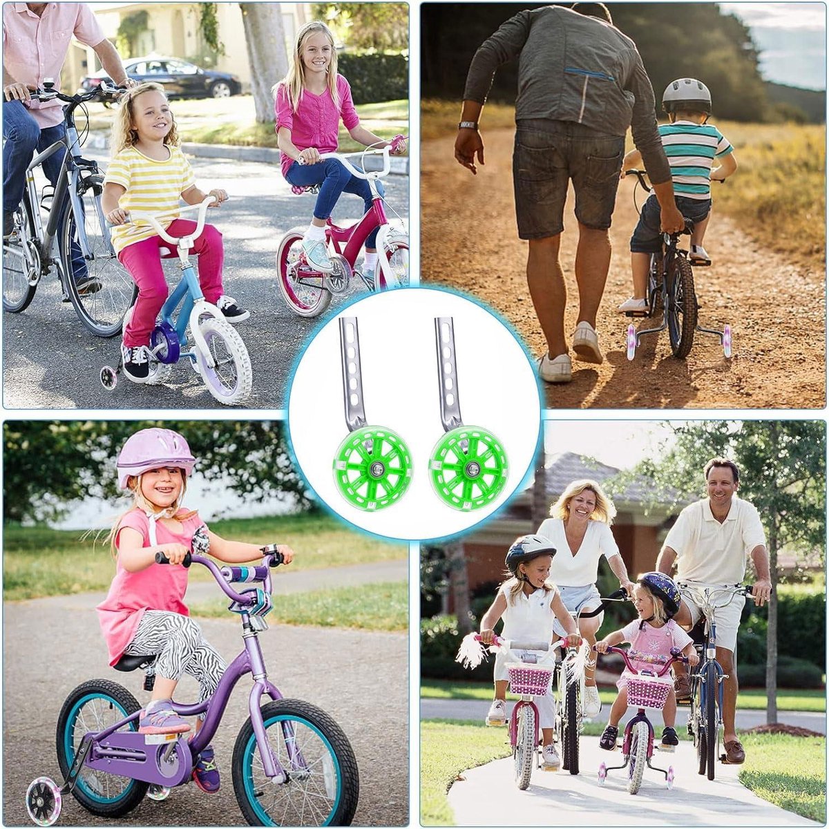 Universele steunwielen voor kinderfietsen (12/14/16/18 inch) met flikkerende verlichting Kinderfiets kopen online