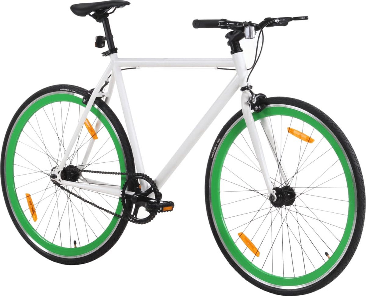 vidaXL Fiets 700c 59cm Wit/Groen - Stijlvol & Functioneel Fiets kopen online