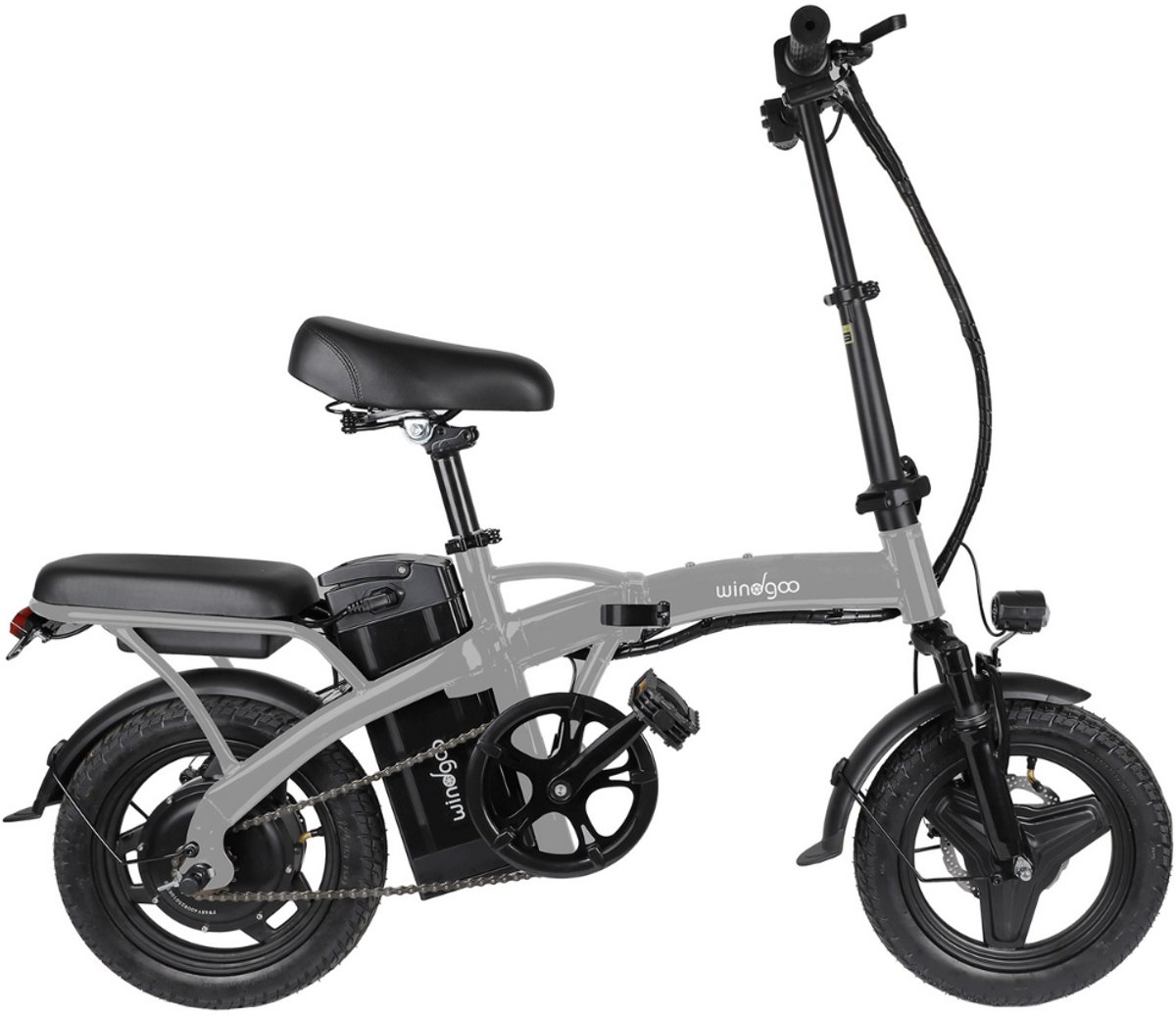 windgoo b22 elektrische vouwfiets rijklaar geleverd windgoo smart app 14 inch 250w motor 30 km actieradius mechanische schijfremmen lichtgrijs