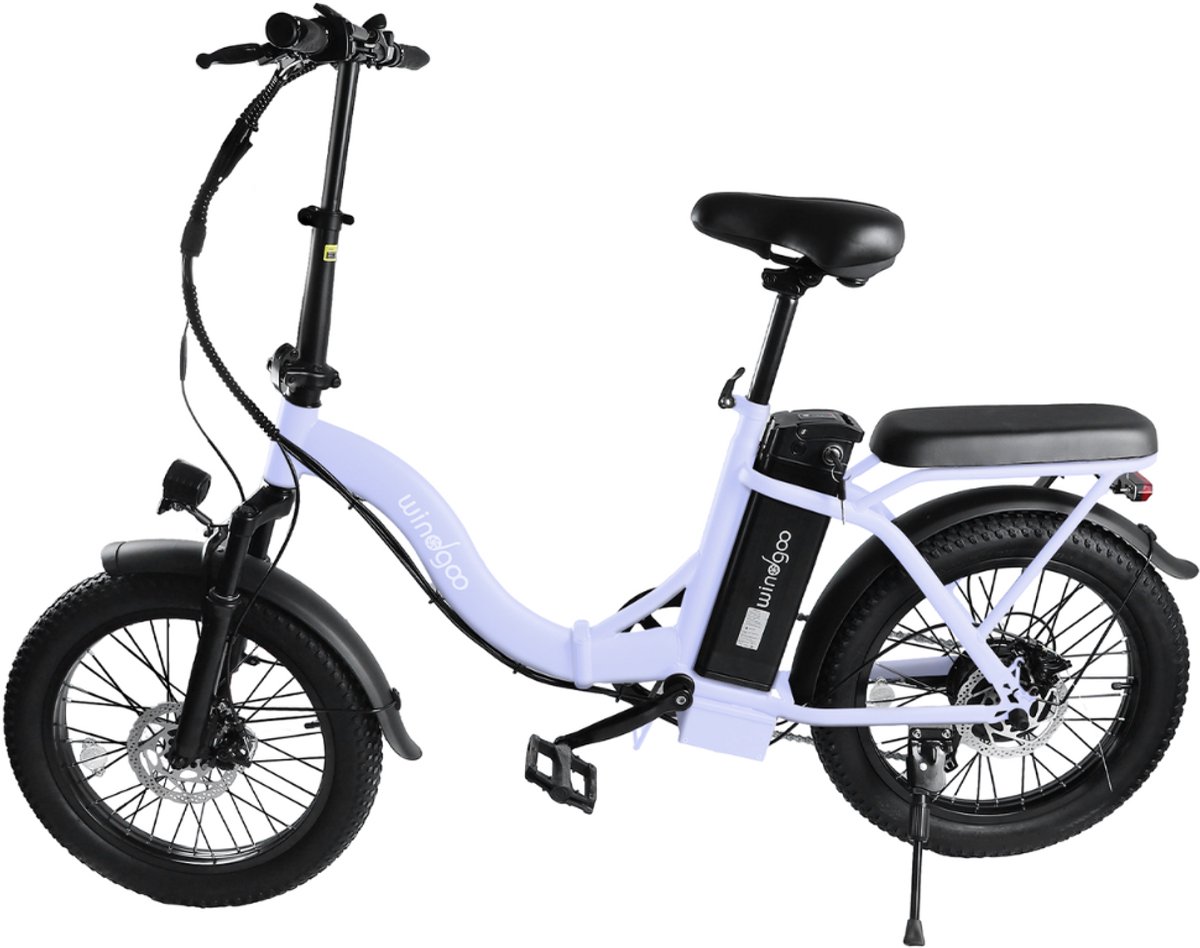 windgoo e20 elektrische vouwfiets rijklaar geleverd windgoo smart app 20 inch 250w motor 7 versnellingen 75 km actieradius mechanische schijfremmen lichtpaars